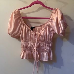 light pink silk top
